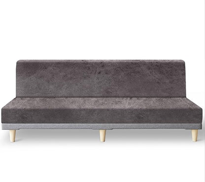 molasofa Leather Like Stretch Futon Slipcover Armless Futon Bed Sofa Cover by Molasofa