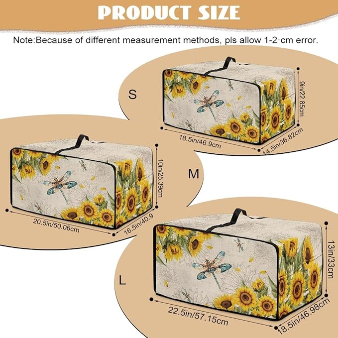 Dragonfly Sunflower Print Microwave Oven Cover Dust-Proof Microwave Toaster - Image 7
