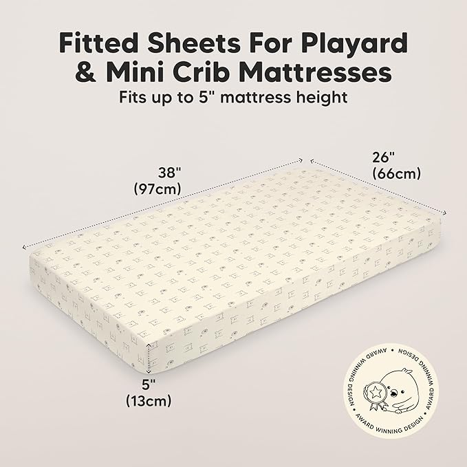 2-Pack Mini Crib Sheets Fitted - Image 3