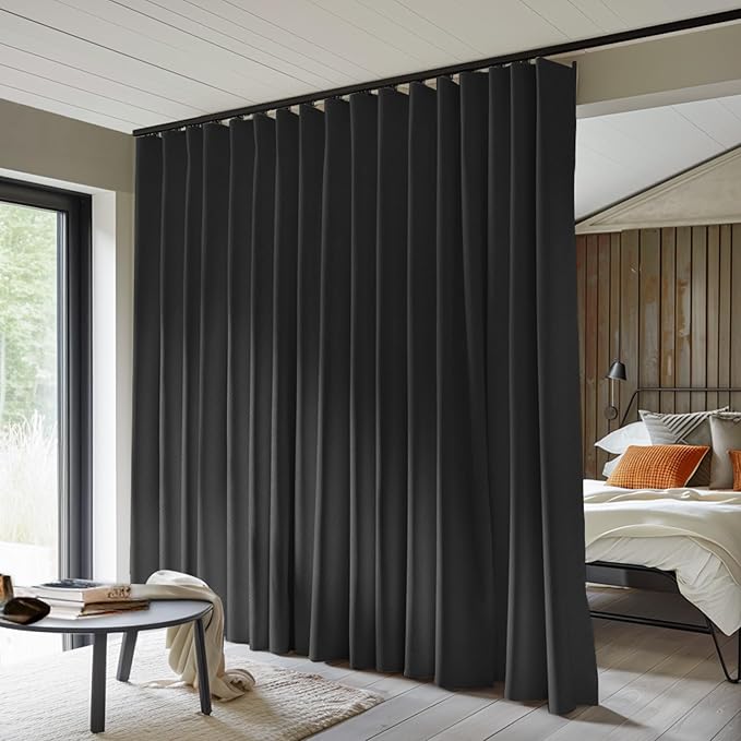 Room Divider Curtains Total Blackout Privacy Curtain Panel Room Thermal by Makefeileshade