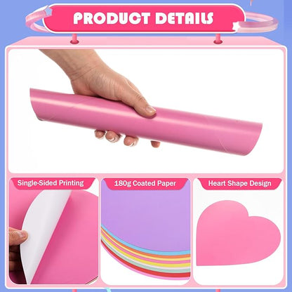 FOBSME 60 Pack Valentine's Day Heart Shape Placemats Paper Love Heart Table - Image 3