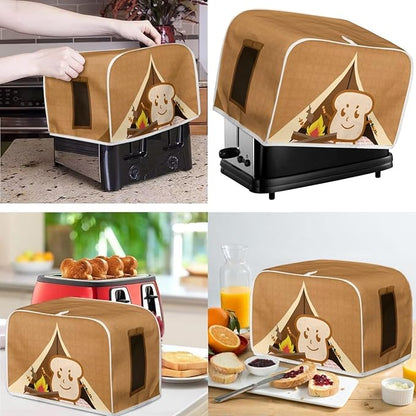 Funny Cartoon Toast Print Appliance Covers Set Washable Kitchen Blender Dust - Image 2