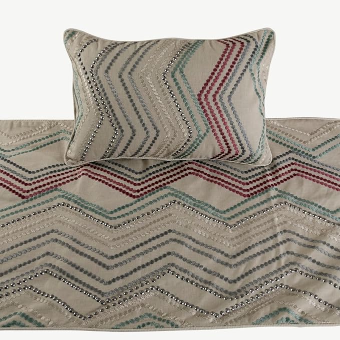 The HomeCentric King Queen Twin Beige Linen Bed Runner Without Pillow Cover - Image 2
