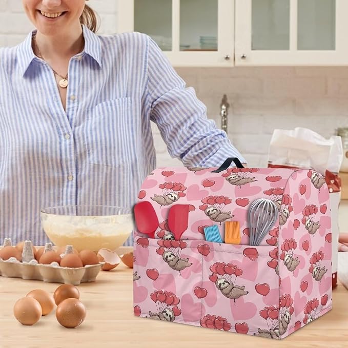 Funny Sloth with Hearts Mixer Cover Stand Mixer Dust Proof Covers with Handle - Image 5