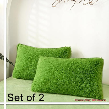 MorroMorn Decorative Pillows Covers, 2 Packs Faux Fur Pillow Cases, Luxury - Image 3