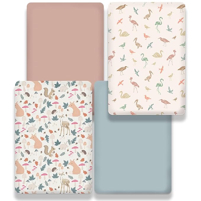 Bimocosy Pack and Play Sheets Fitted 4 Pack, 38 x 26 Inch Pack n Play Mini Crib - Image 7