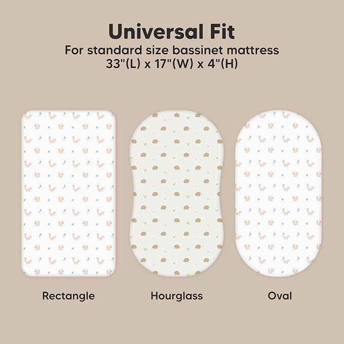 2-Pack Organic Bassinet Sheets for Girls, Boys - Image 3