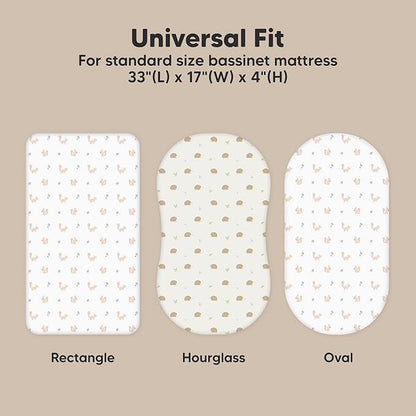 2-Pack Organic Bassinet Sheets for Girls, Boys - Image 3