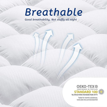 King Size Mattress Topper for Back Pain, Cooling Extra Thick Mattress Pad Cover - Image 4
