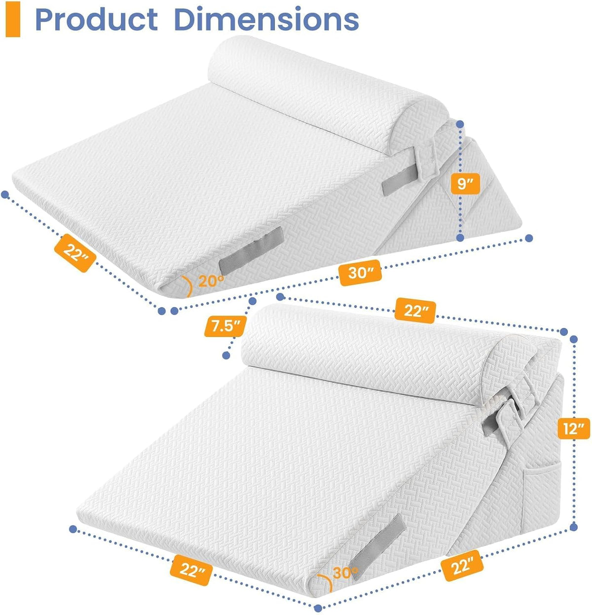 sasttie adjustable wedge pillow set for after surgery shown in use
