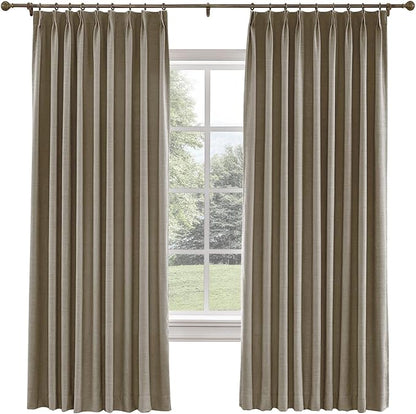TWOPAGES 72 W x 84 L inch Pinch Pleated Curtain Room Darkening Linen Drapery by TWOPAGES