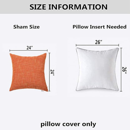 Kevin Textile Fall Pillow Covers Faux Linen Square 2 Tone Woven Autumn Throw - Image 6