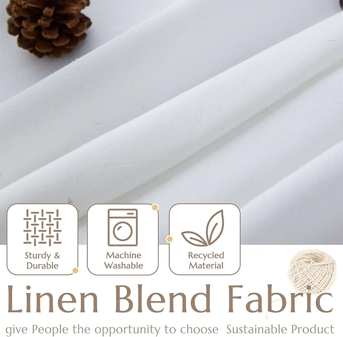 jinchan Linen Textured Tier Curtains 36 Inch - Image 4