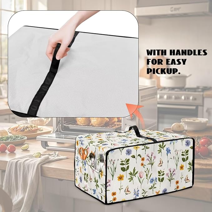 Toaster Oven Dust Cover with Side Pockets, Washable Convection Oven Cover Small - Image 4