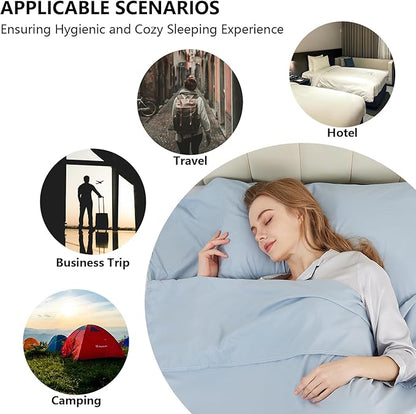 Sleeping Bag Liner Camping Adult Sleep Sack Lightweight Travel Sheet - Image 6
