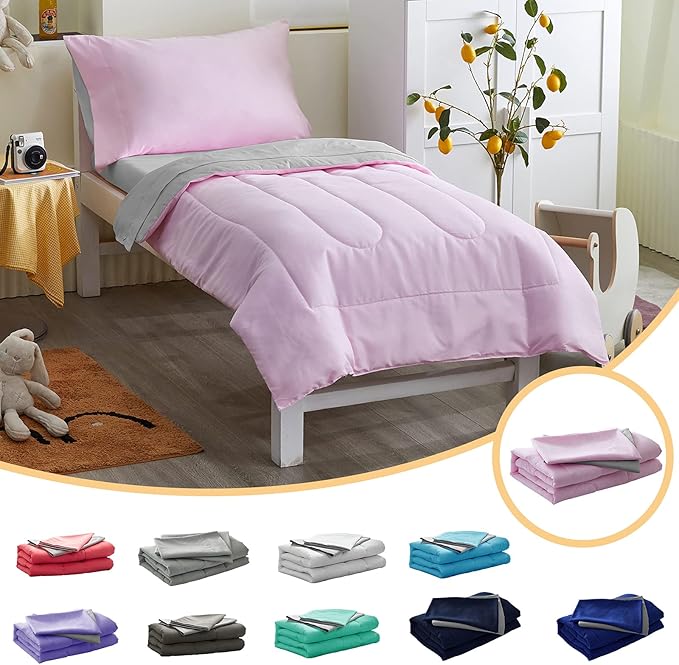 UOZZI BEDDING 4 Pieces Toddler Bedding Set Ultra Soft and Breathable Toddler - Image 2