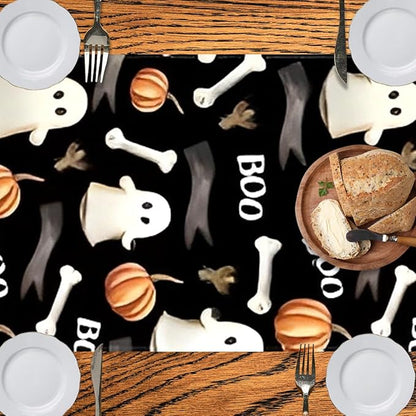 LTLYH Halloween Table Runner 13 x 72 Inch, Cute Ghost Pumpkin Bones Boo Pattern - Image 5