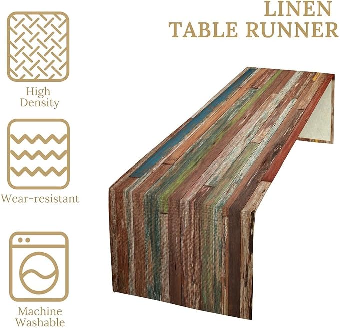 Wooden Table Runner Farmhouse Wood Floor Rustic Planks Wood Grunge Lodge - Image 7