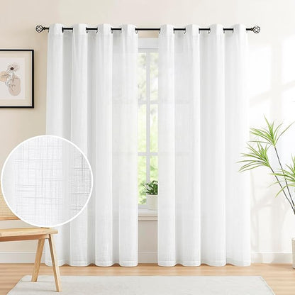 Semi-Sheer White Curtain Panels by Treatmentex