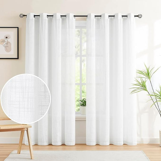 Semi-Sheer White Curtain Panels by Treatmentex