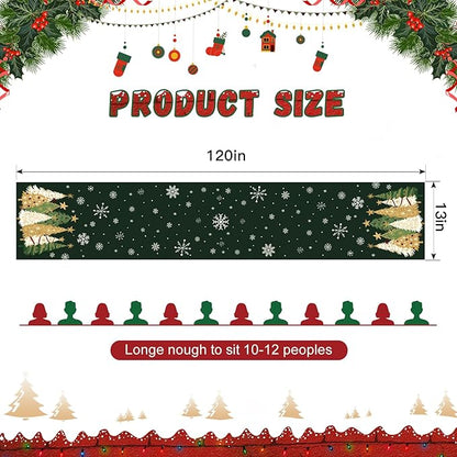 OTOSTAR Snowflakes and Christmas Tree Table Runner, Xmas Seasonal Winter - Image 6