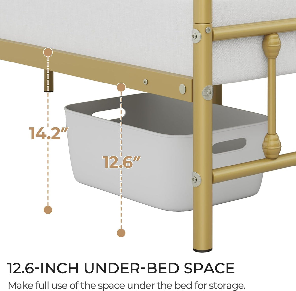 yaheetech 2 pcs twin bed frame with headboard, front angle view