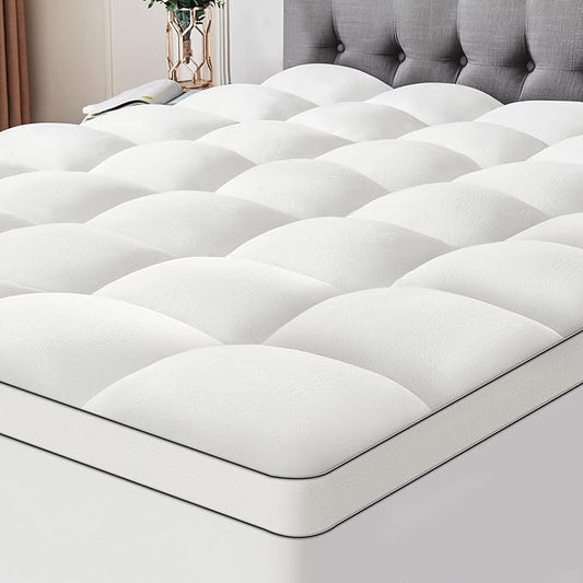 Ultra Soft Coral Fleece King Size Mattress Topper, No Compression Plush Thick by SurChic