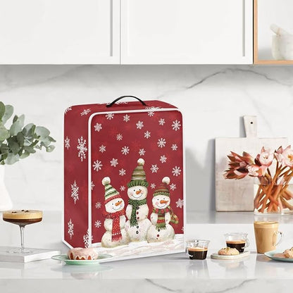 Christmas Coffee Maker Cover, Cute Snowman Coffee Dust Cover, Xmas Mixer - Image 3
