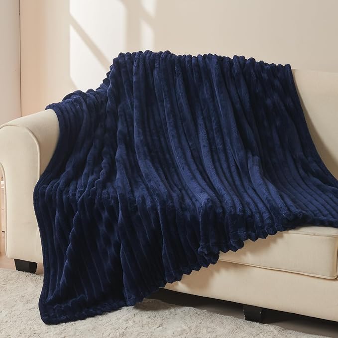 NEWCOSPLAY Super Soft Throw Blanket Dark Navy Premium Silky Flannel Fleece 3D - Image 3