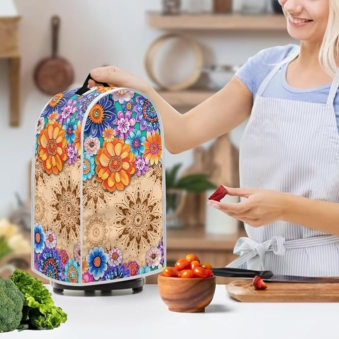 Boho Mandala Floral Blender Cover Toaster Cover Washable Dust Cover Dustproof - Image 2