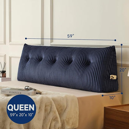 Z-hom Queen Headboard Pillow, Triangular Wedge Reading Pillow - Image 3