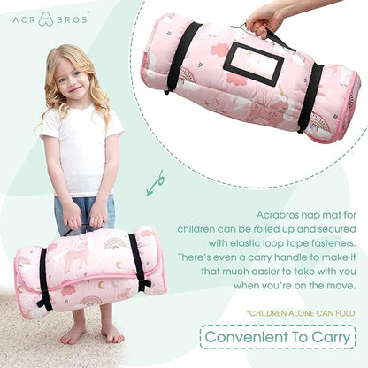 ACRABROS Toddler Nap Mat with Pillow and Blanket, Extra Large Rolled Napping - Image 6
