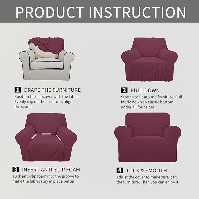 Easy-Going Stretch Oversized Chair Sofa Slipcover 1-Piece Couch Sofa Cover - Image 6