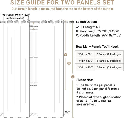 100% blackout linen curtains 84 inch long 2, front angle view