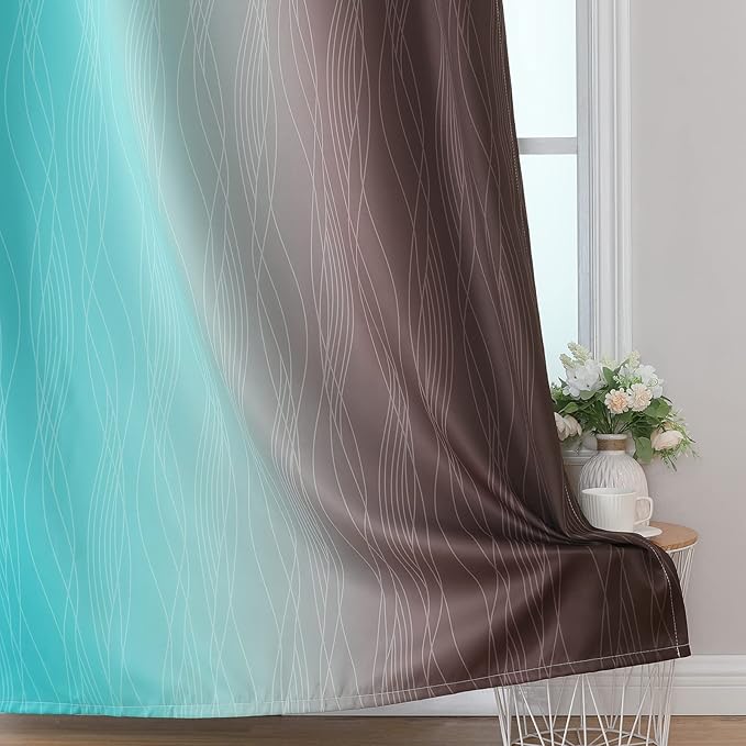 Estelar Textiler Full Room Darkening Gradient Blackout Curtains 96 Inch Length - Image 6