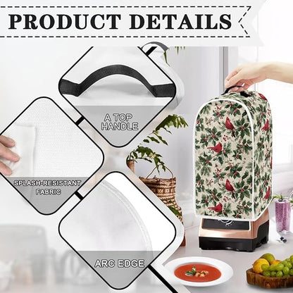 Christmas Teal Blender Cover for Kitchen Countertop Washable Small Appliance - Image 3