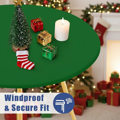 Round Spandex Tablecloth, Elastic Fitted Waterproof Tablecloths - Image 3