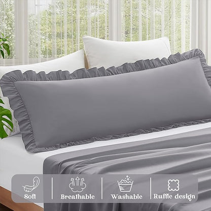 KKJIAF Ruffle Body Pillow Cases Set of 1, Ruffled Pillow Covers - Image 4