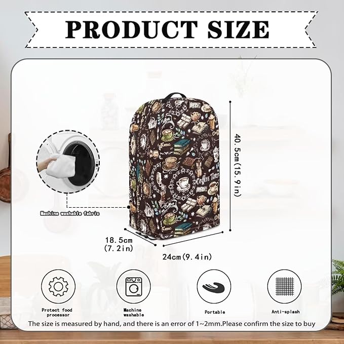 Book Coffee Time Blender Cover Kitchen Coffee Maker Cover Dust Protection Home - Image 5