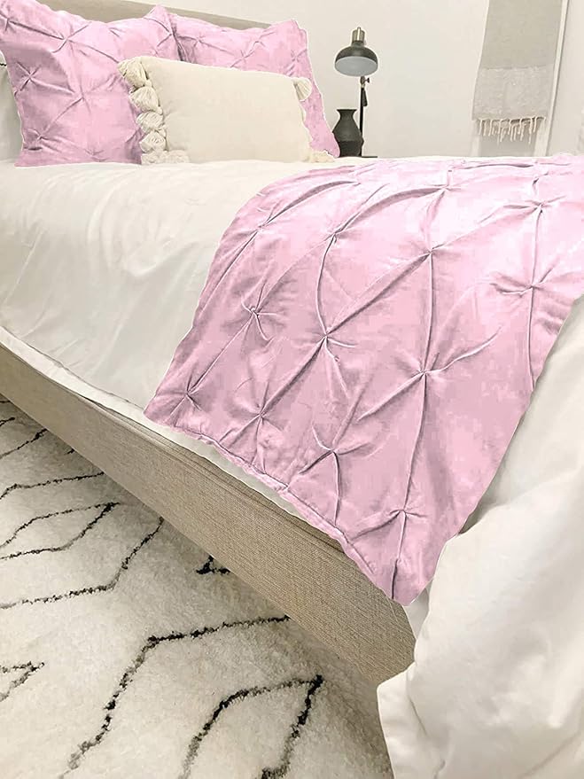 Bed Runner Set - 100% Pure Cotton 800 Thread Count - Luxury 1 Pinch Pleated Bed - Image 3