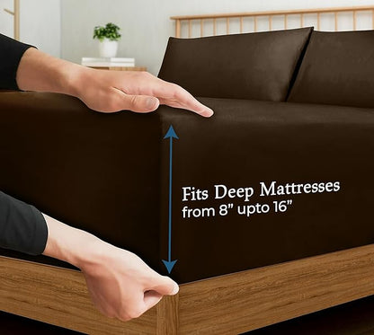 Royale Linens 400 Thread Count 100% American Grown Cotton Fitted Sheet Queen - Image 4