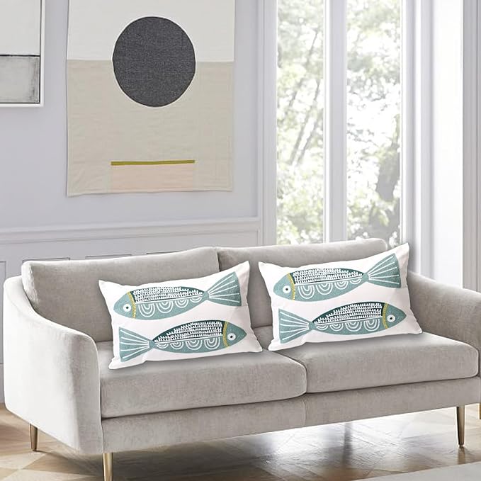 2 PCS Embroidered Throw Pillow Cover Cotton Decorative Rectangle Cushion Cases - Image 6