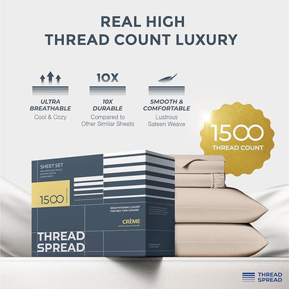 THREAD SPREAD Egyptian Cotton Sheets King Size - Image 2