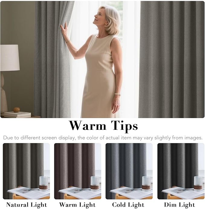 H.VERSAILTEX Linen Blackout Curtain 84 Inches Long - Image 8