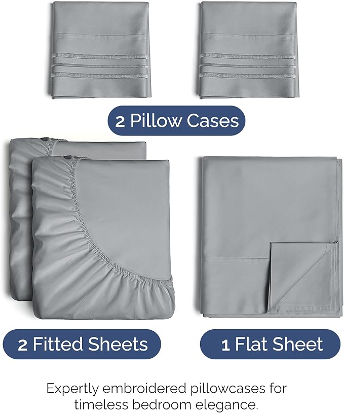 Split King Size 5 Piece Sheet Set - Image 2