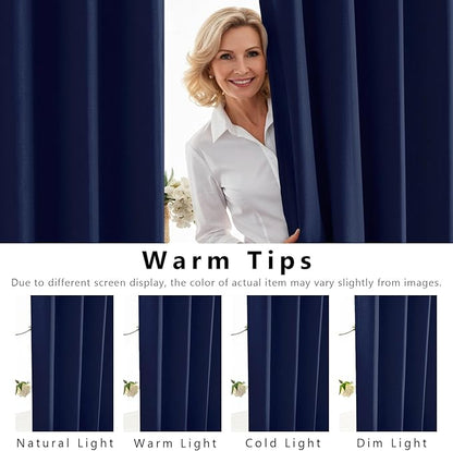 Linen 100% Blackout Curtains for Bedroom, Back Tab/Rod Pocket Curtain for - Image 6