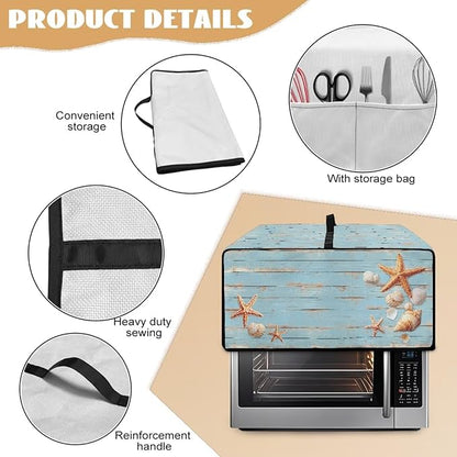 Dustproof Microwave Oven Cover Polyester-Linen Fabric Dust Cover - Image 6