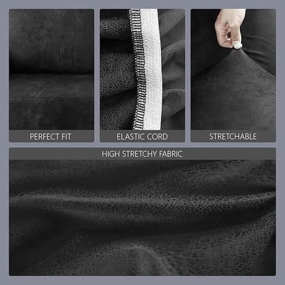 molasofa Leather Like Stretch Futon Slipcover Armless Futon Bed Sofa Cover - Image 4