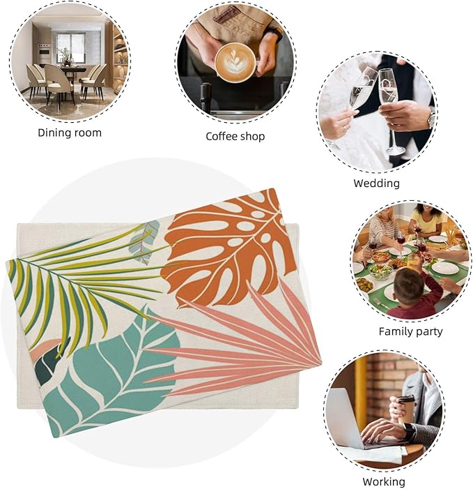 Palm Leaf Placemats Set of 4 - Image 8