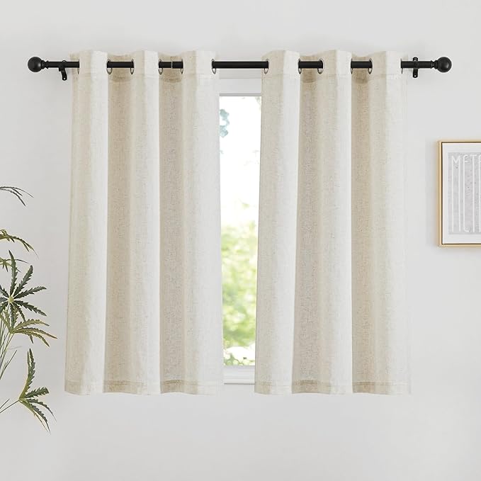 NICETOWN Natural Linen 54 inches Long Curtains by NICETOWN